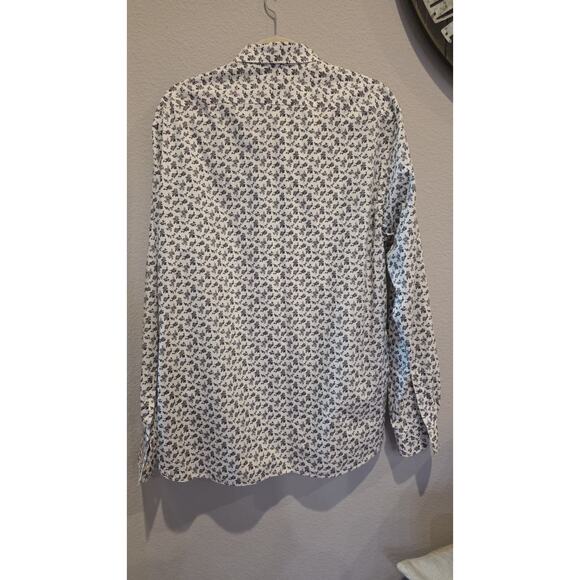 John Varvatos Star U.S.A. Men's XL Black Rose Long Sleeve Button-Front Shirt - Picture 9 of 10